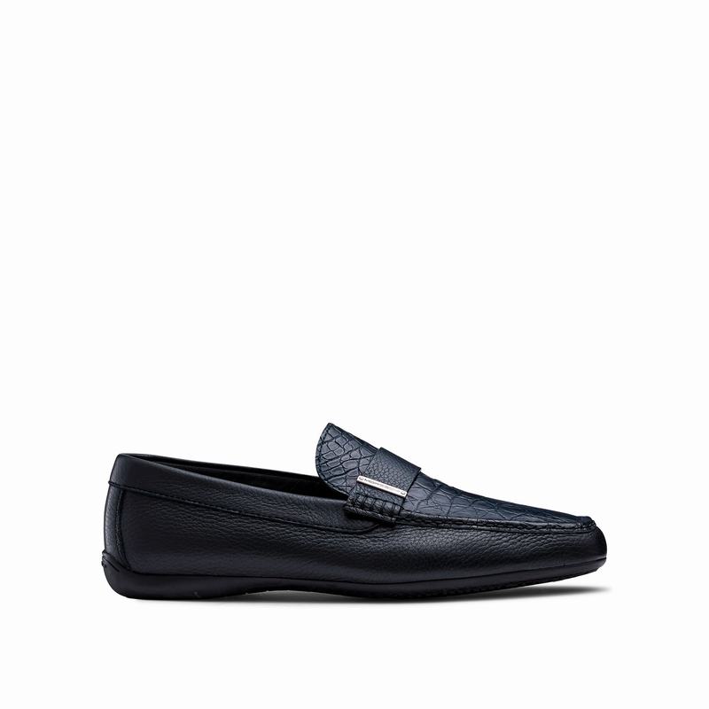 Russell & Bromley Yoga Mens Classic Loafers Blue |QXF1519HG|